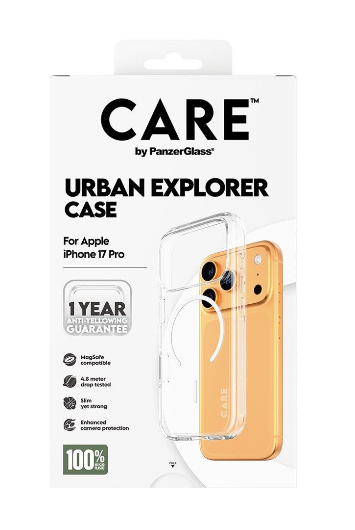PanzerGlass CARE™ by ® Urban Explorer Case Transparent w. White MagSafe iPhone 17 Pro