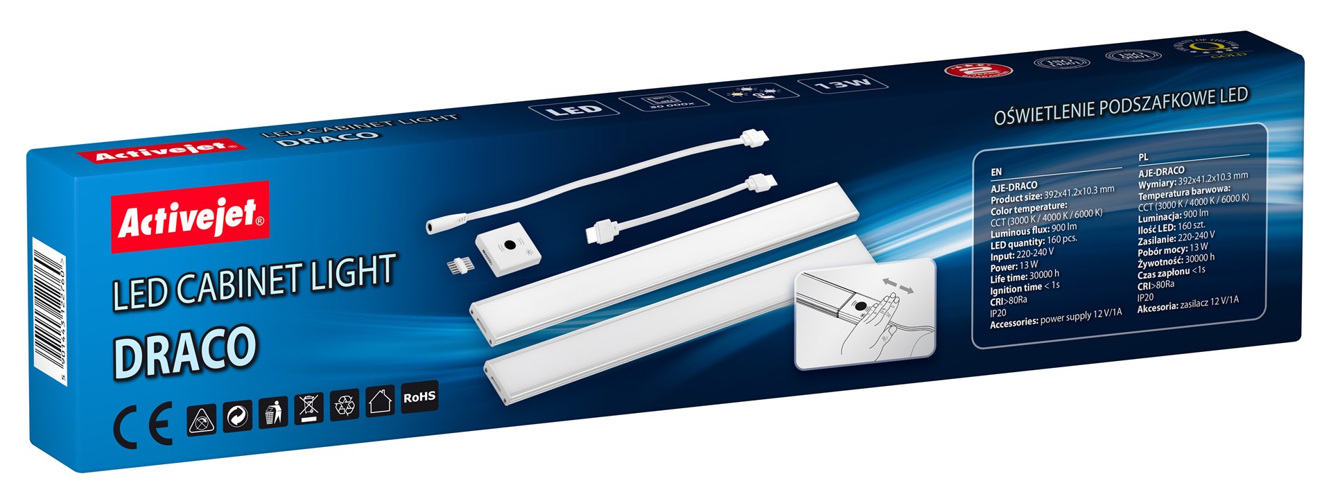 Activejet LED Under-Cabinet Lamp Set AJE-DRACO 13W 900lm