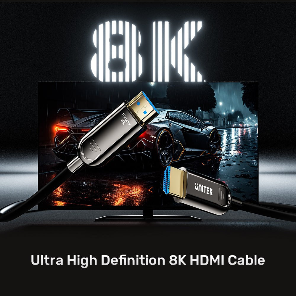 Unitek C11085GY01-10 M Optical HDMI Cable 2.1 AOC, 10 m