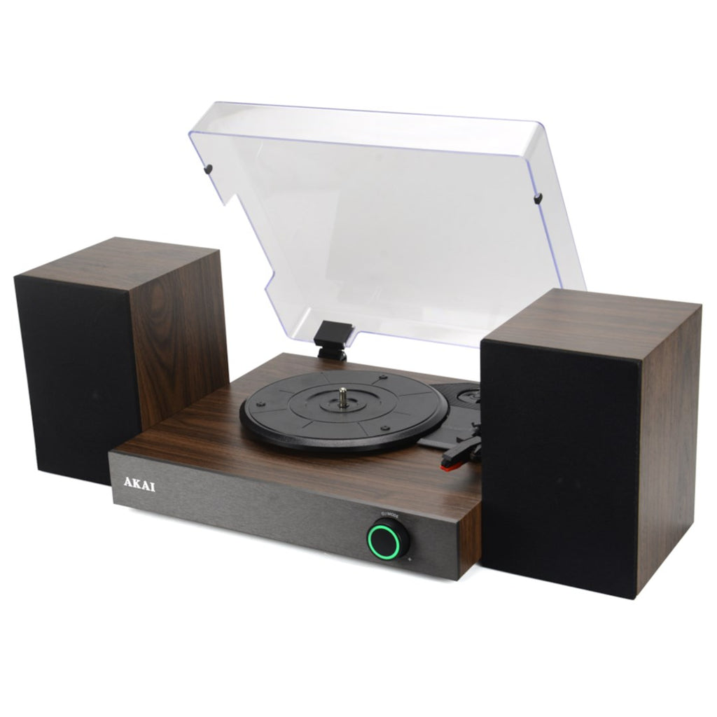 AKAI ATT-200SP Stereo Turntable with External Speakers Black, Wood