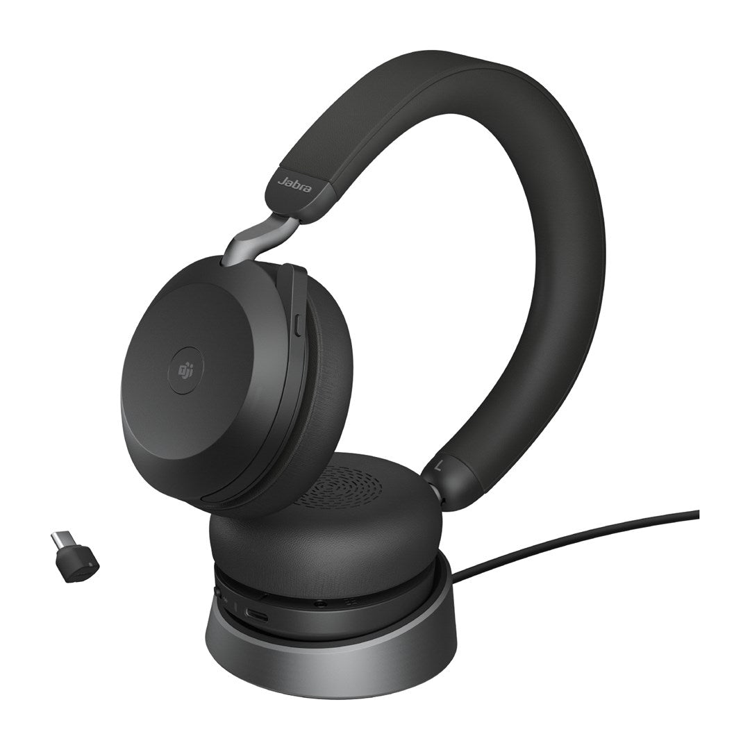 Jabra Evolve2 75 Headset Wired and Wireless Headband Calls/music USB Type-C Bluetooth Charging stand Black