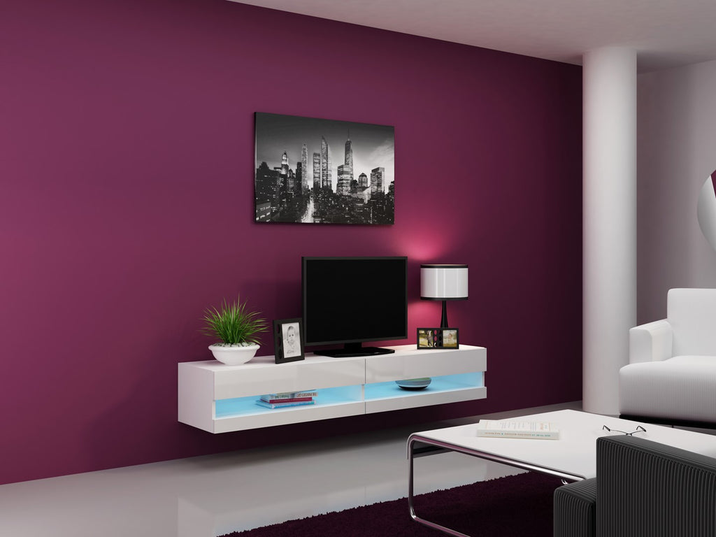 Cama VIGO NEW TV Stand 180x30x40 White/White Gloss