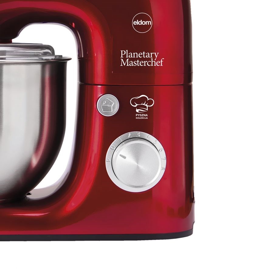 ELDOM Stand Mixer 800W 5 L Stainless Steel Bowl 8 Speed Red WRK1250