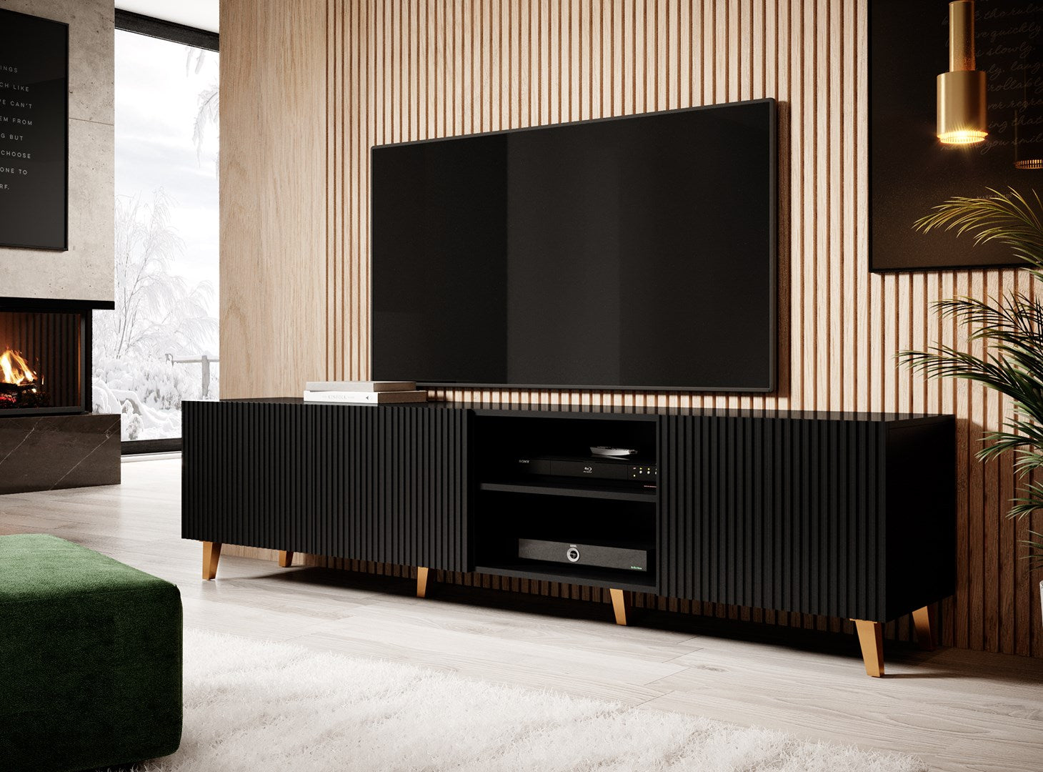 Cama RTV Cabinet PAFOS 200x42x52 Black Matt
