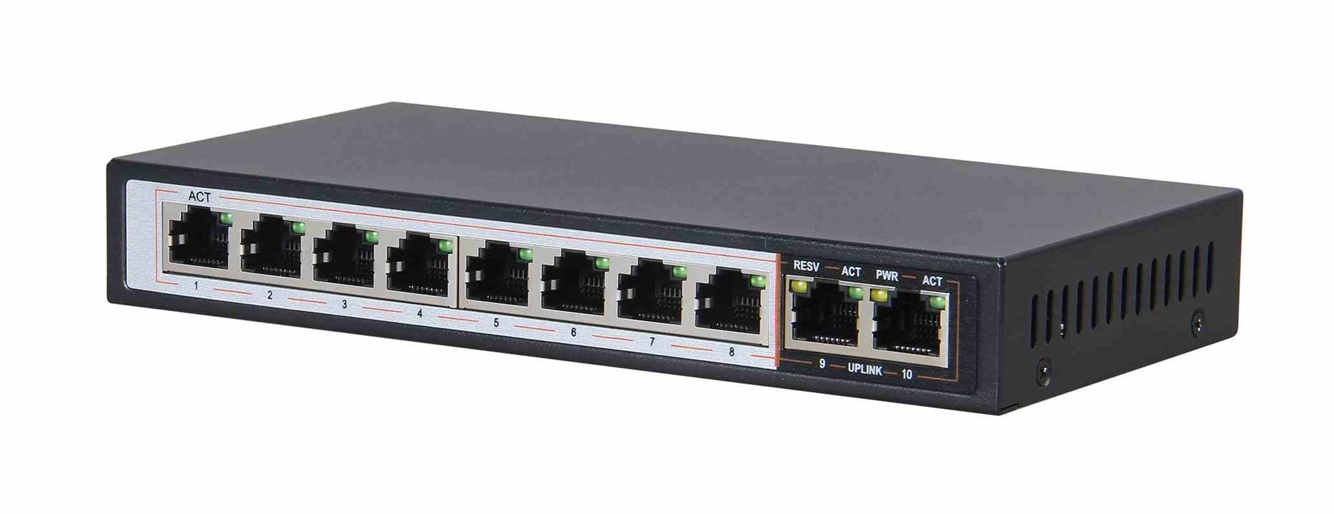 Extralink CERES PoE Switch 8x 100Mb/s 2x RJ45 Uplink 96W