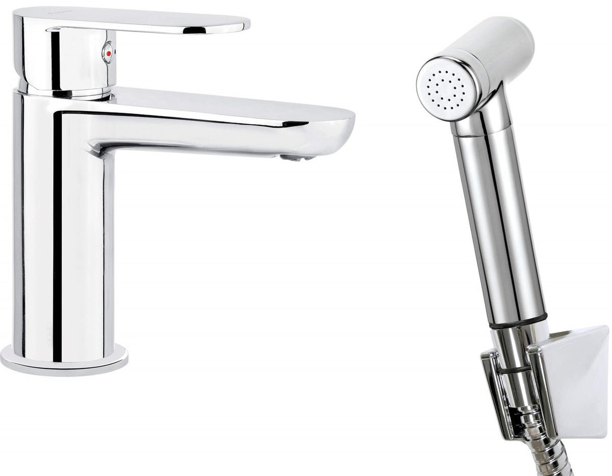 Deante Basin Faucet with Bidetta Shower Head - Chrome