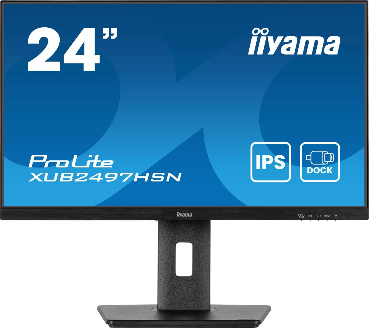 iiyama 24" IPS-panel, 1920x1080, USB-C Dock (65W PD, LAN, DP-OUT, USB3x3.2+1xC(7,5W)) 15cm Height Adj. Stand, 1ms, 300cd/m², Speakers, USB-C, HDMI, DisplayPort [Energieklasse E] (XUB2497HSN-B2)