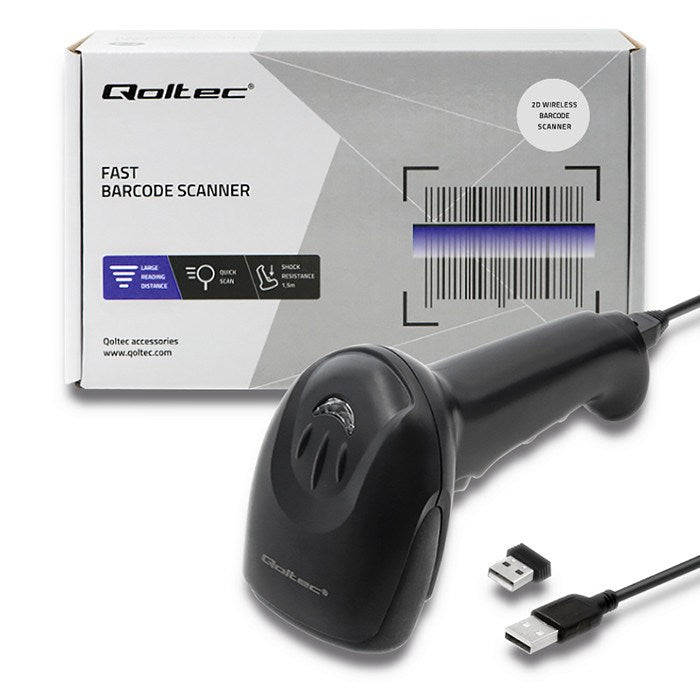 Qoltec Wireless Laser Scanner 1D 2D Black