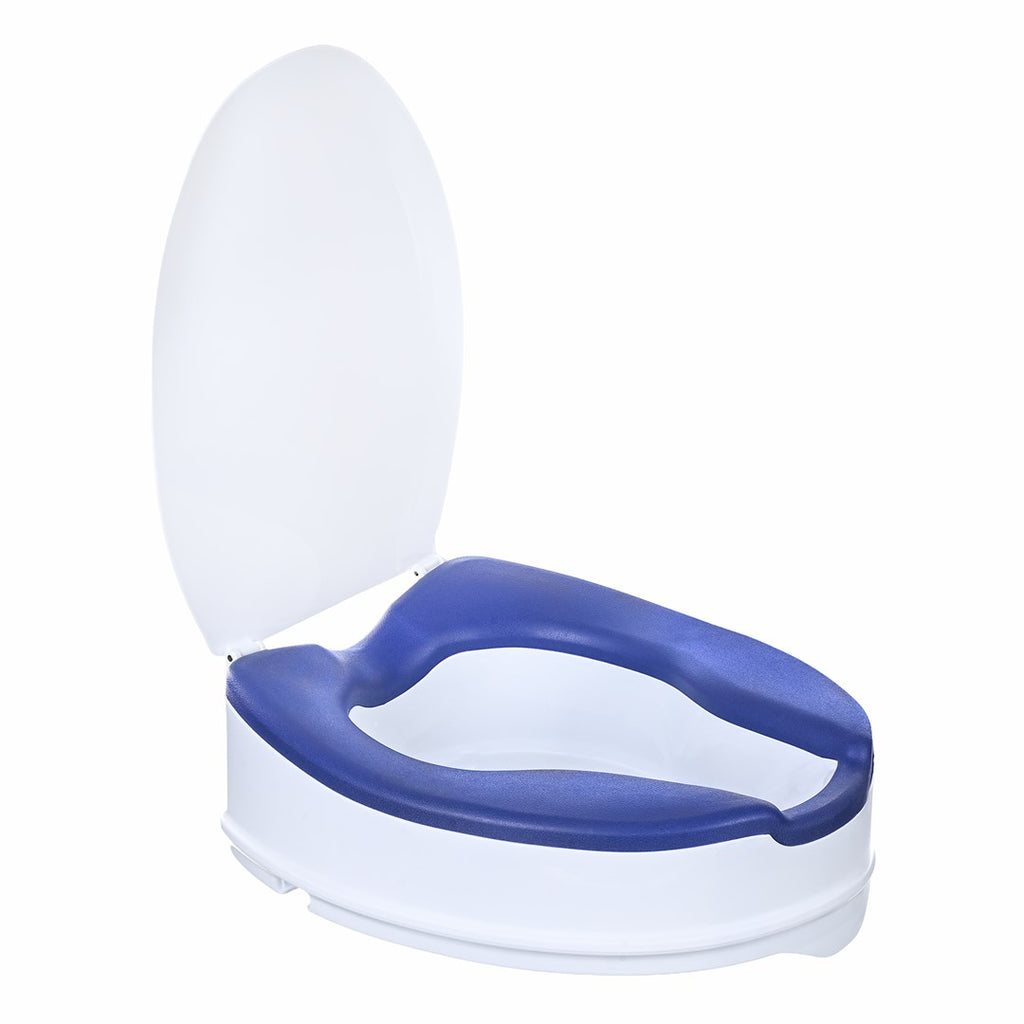 ActionMed Toilet Seat with Lid NT500AM 10 cm White/Blue For Seniors