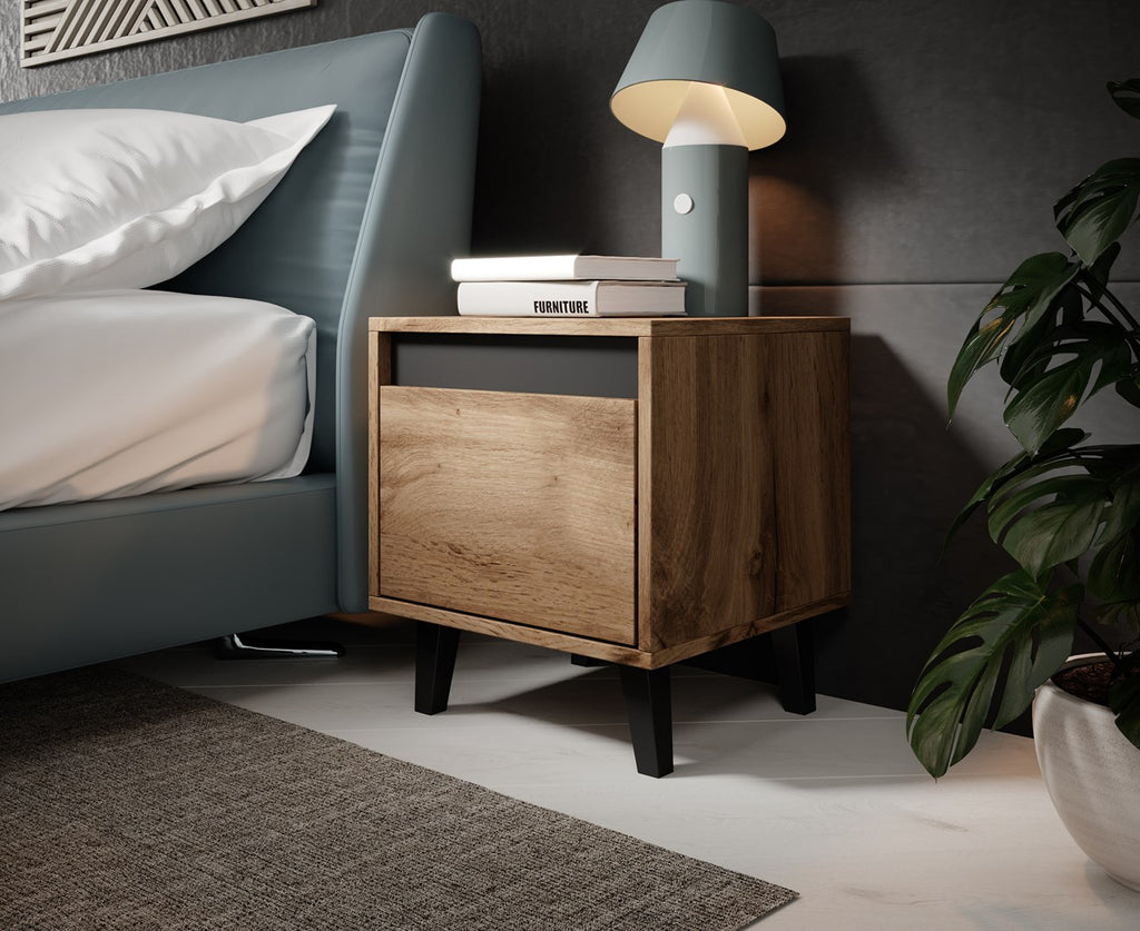 NORD Bedside Table 2 pcs Oak Wotan/Anthracite 40x38x45