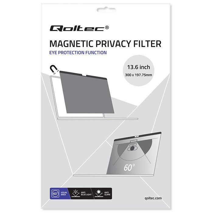 Qoltec GDPR Privacy Filter for MacBook Air 13.6  | Magnetic | Eye predection