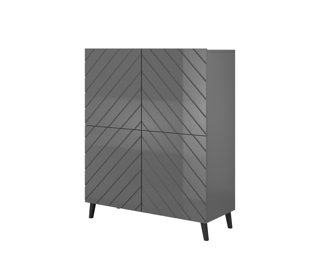 ABETO Shelving Unit 100.5 x 40 x 121.5 cm Graphite/Glossy Graphite