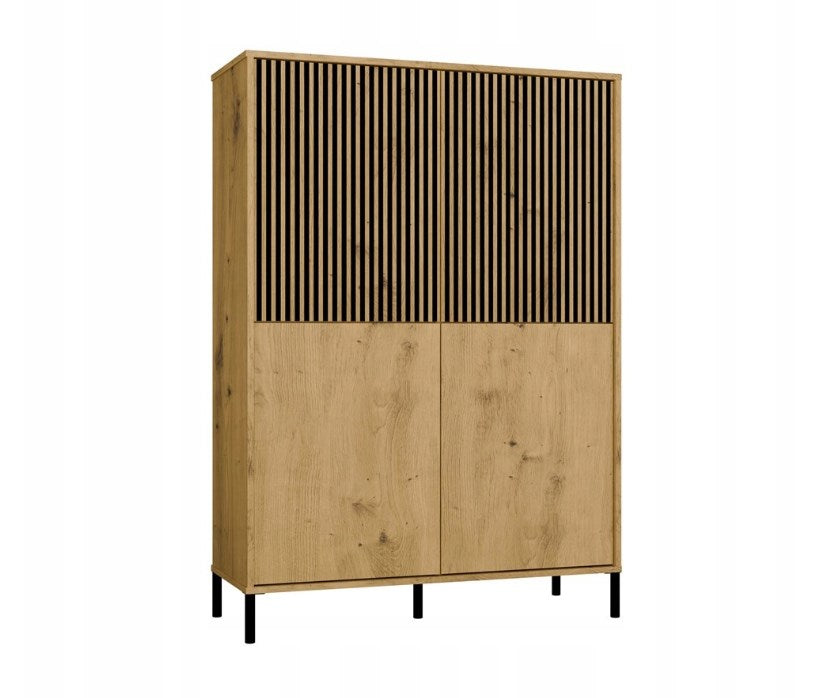 KAMARO 4DK Slim Display Cabinet Artisan Oak 4 Doors