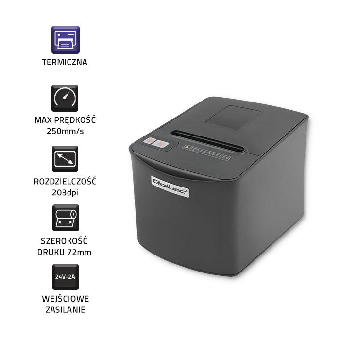 Qoltec Receipt Printer Thermal USB