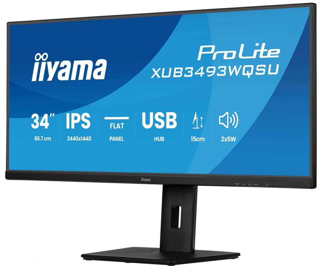 IIYAMA ProLite XUB3493WQSU-B6 34" UltraWide Quad HD Monitor 3440x1440 120Hz IPS Black