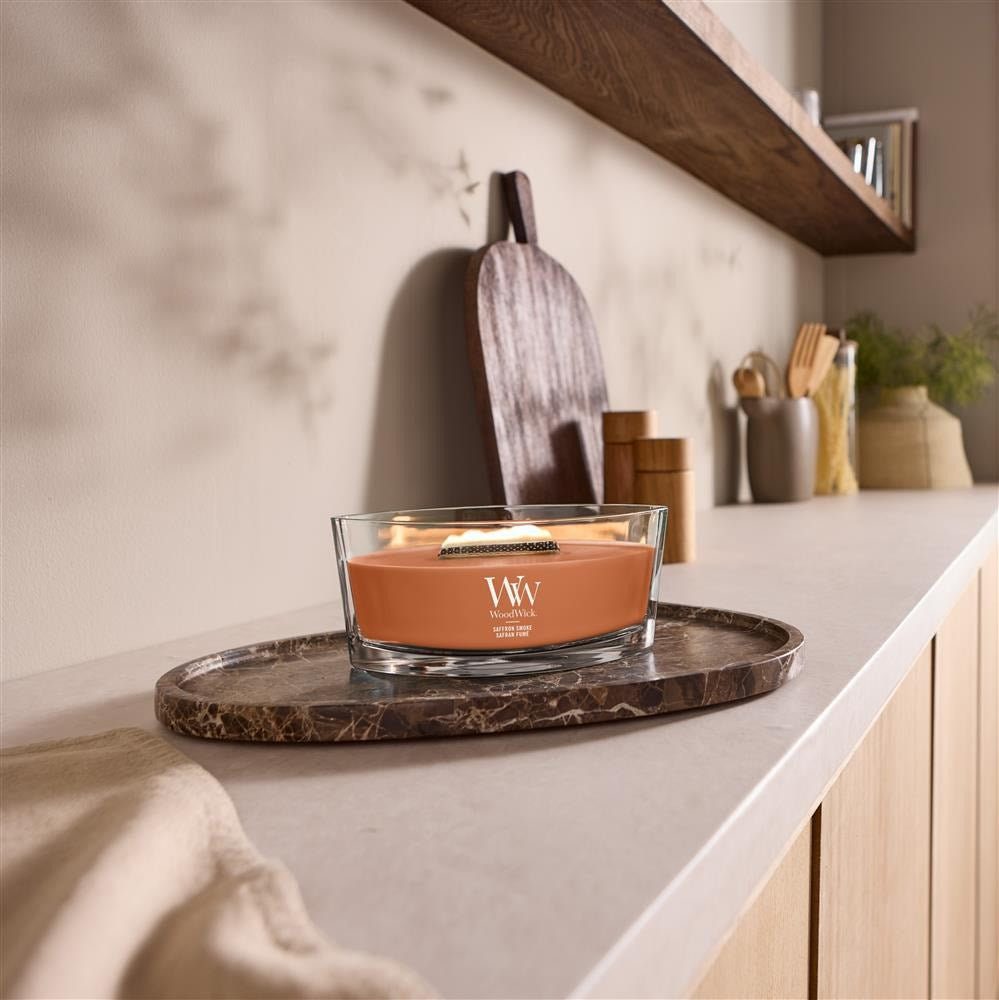 WoodWick Saffron Smoke Wax Candle Ellipse Brown 1 pc | Model: 2674520E