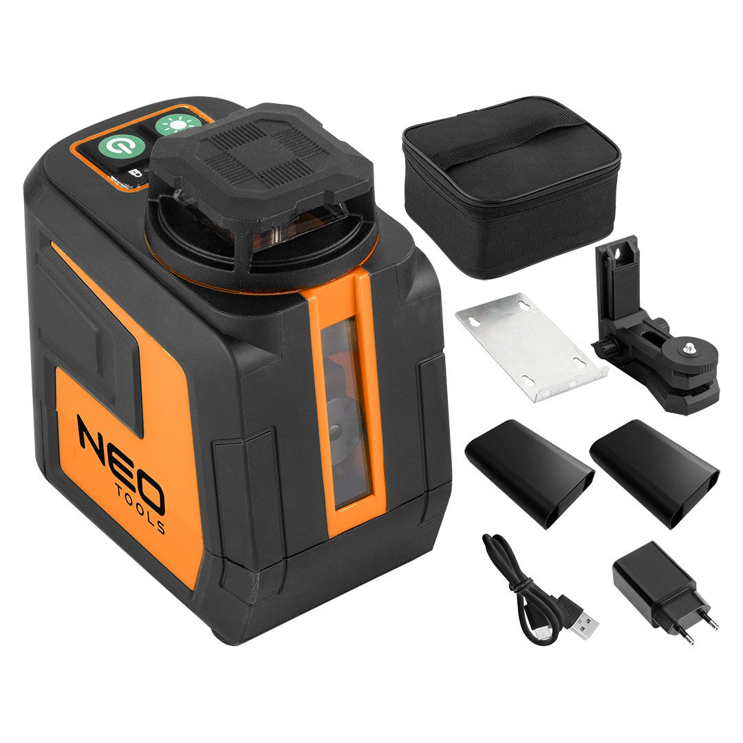 NEO TOOLS Laser Level 75-144 - 5 Laser Lines - 20 m Range - 1098 g - 230 mm x 110 mm x 210