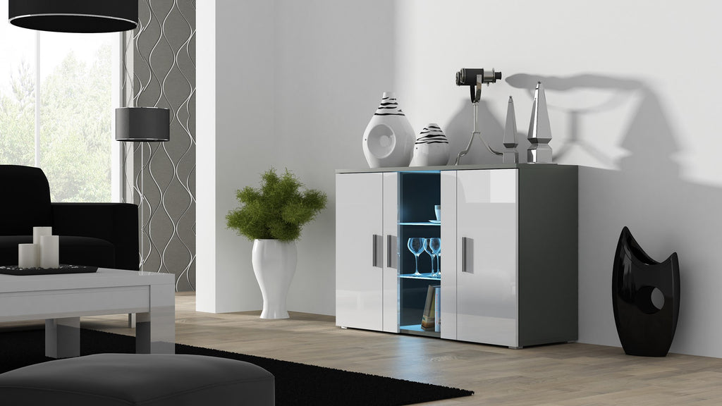 Cama Sideboard 120 cm SOHO S7 Grey/White Gloss