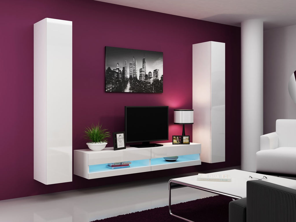 Cama VIGO NEW TV Stand 180x30x40 White/White Gloss