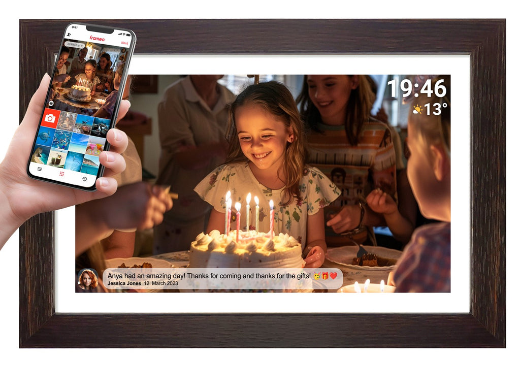 Denver PFF-1543DW Digital Photo Frame Brown 39.6 cm (15.6) Touchscreen Wi-Fi