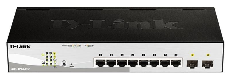 D-Link Web Smart Switch DGS-1210-08P - Managed 10-Port with PoE