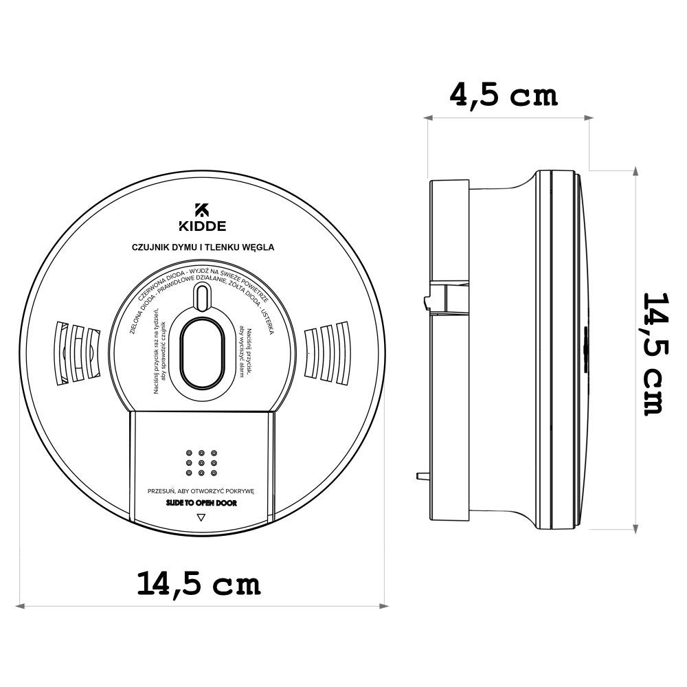 Kidde Dual Smoke and Carbon Monoxide Detector K10SCO 350 g 180x150x53mm