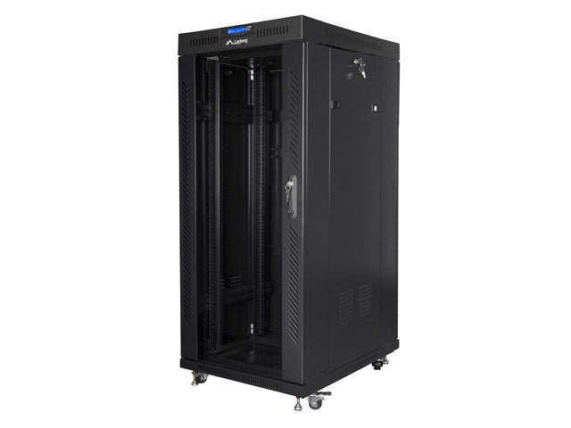 LANBERG Rack Cabinet 19 27U Floor Standing Black LCD Glass Door
