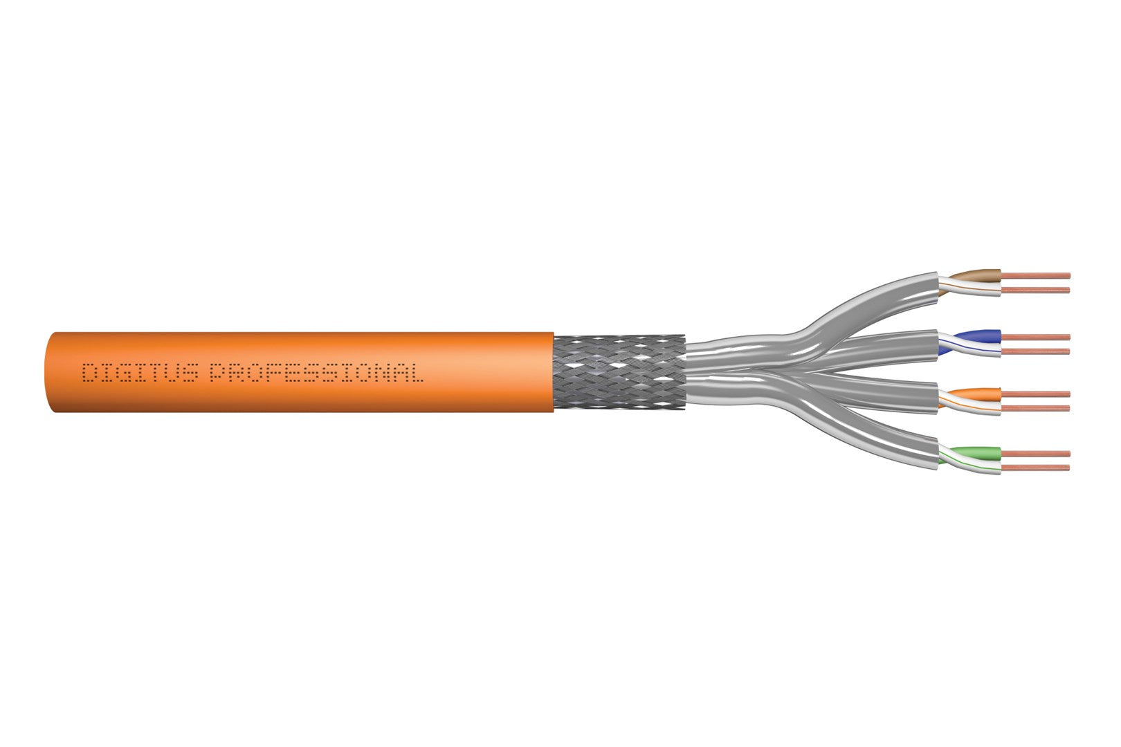 Digitus Cat 7 Bulk Cable, 500 m, SFTP, Halogen-Free, Orange RAL 2000 Cat.7 DK-1743-VH-5