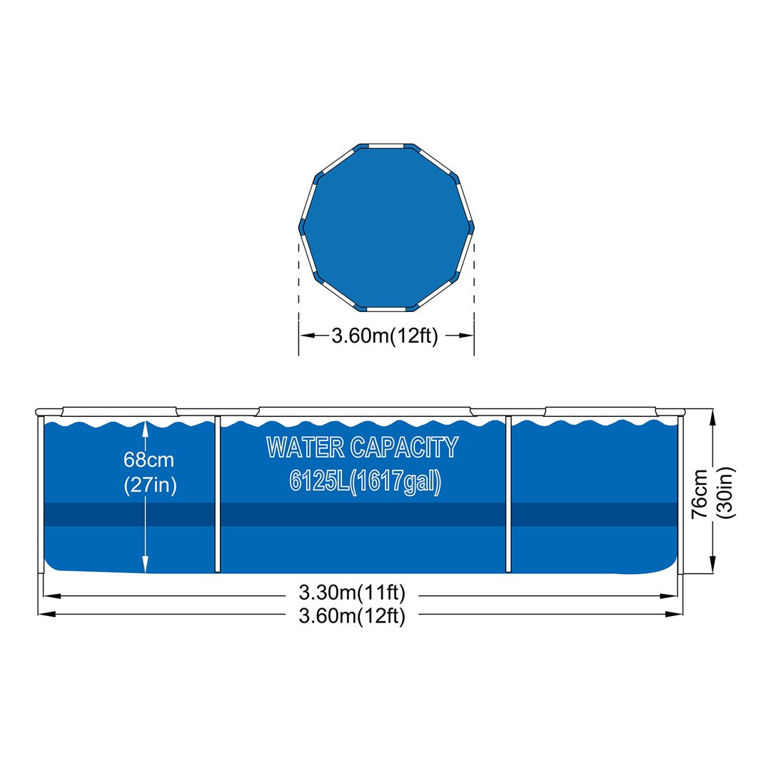 AVENLI Round Frame Swimming Pool 366x76 Set