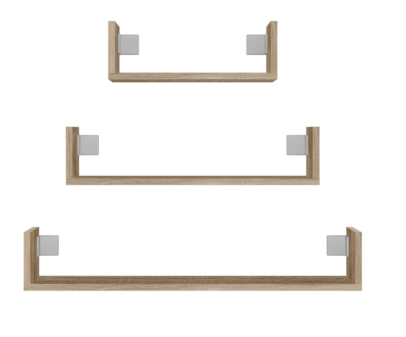 Topeshop MOBI 3P Floating Shelf Wall-Mounted Sonoma Oak Set of 3