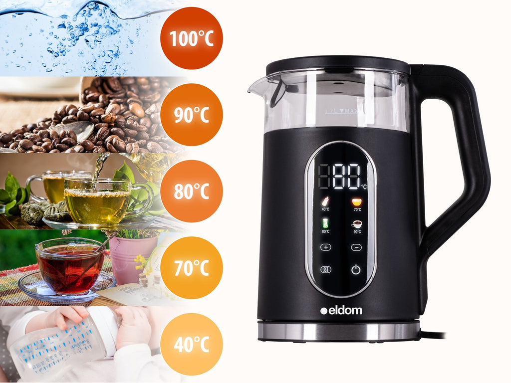 ELDOM CORDLESS KETTLE WITH TEMPERATURE CONTROL C560 NUVIA