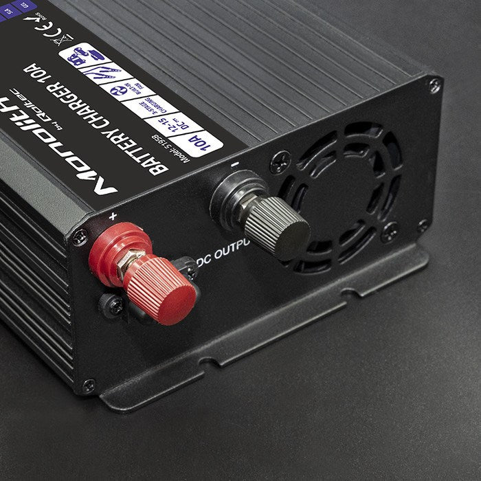 Qoltec Smart Monolith Battery Charger for LiFePO4 AGM GEL SLA Batteries 10A 12V