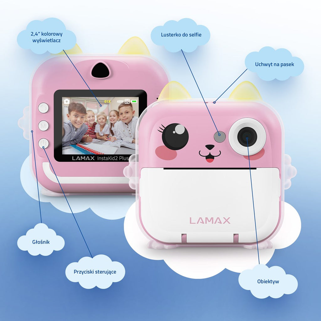 Kids’ camera LAMAX InstaKid2 Plus  pink