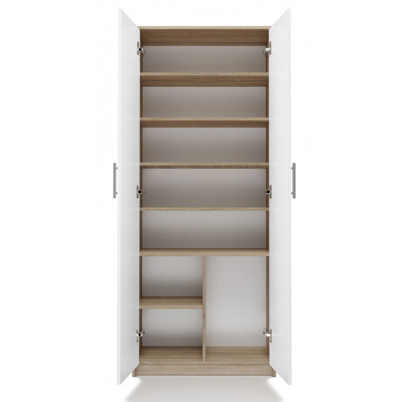 OLIV 2D Filing Cabinet 74x35x180 cm Sonoma/White