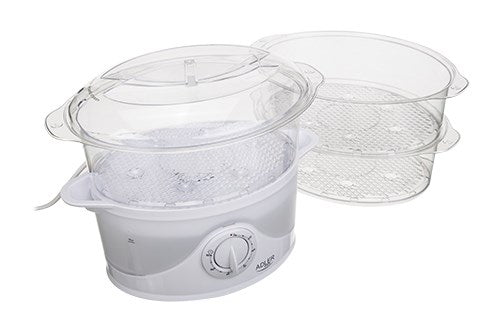 Adler AD 633 Steam Cooker 800 W 3 Baskets 9 L Capacity Freestanding White