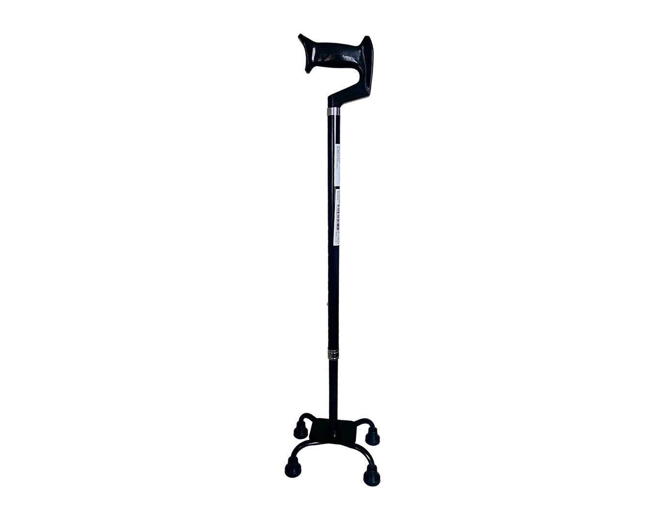 Laska Quadruped Walking Stick - Adjustable - Black - Max 100 kg