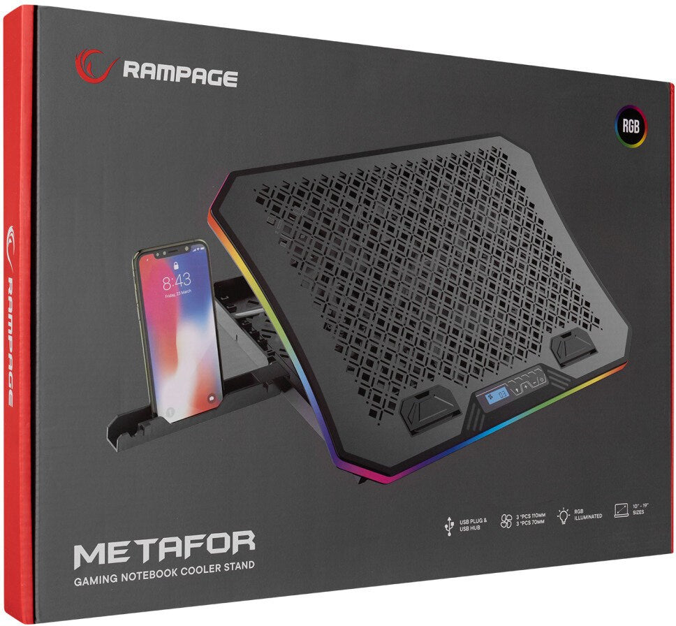 RAMPAGE Laptop Cooling Stand METAFOR 10"-19" AD-RC34