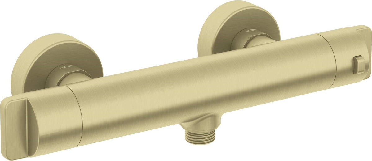 Deante Thermostatic Shower Faucet Brushed Gold Two-Lever Wall-Mounted