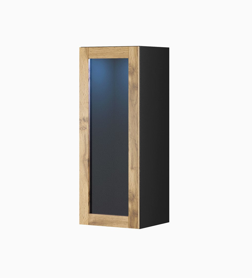 Cama Cabinet VIGO 90 Glass 90/35/32 Black/Wotan Oak