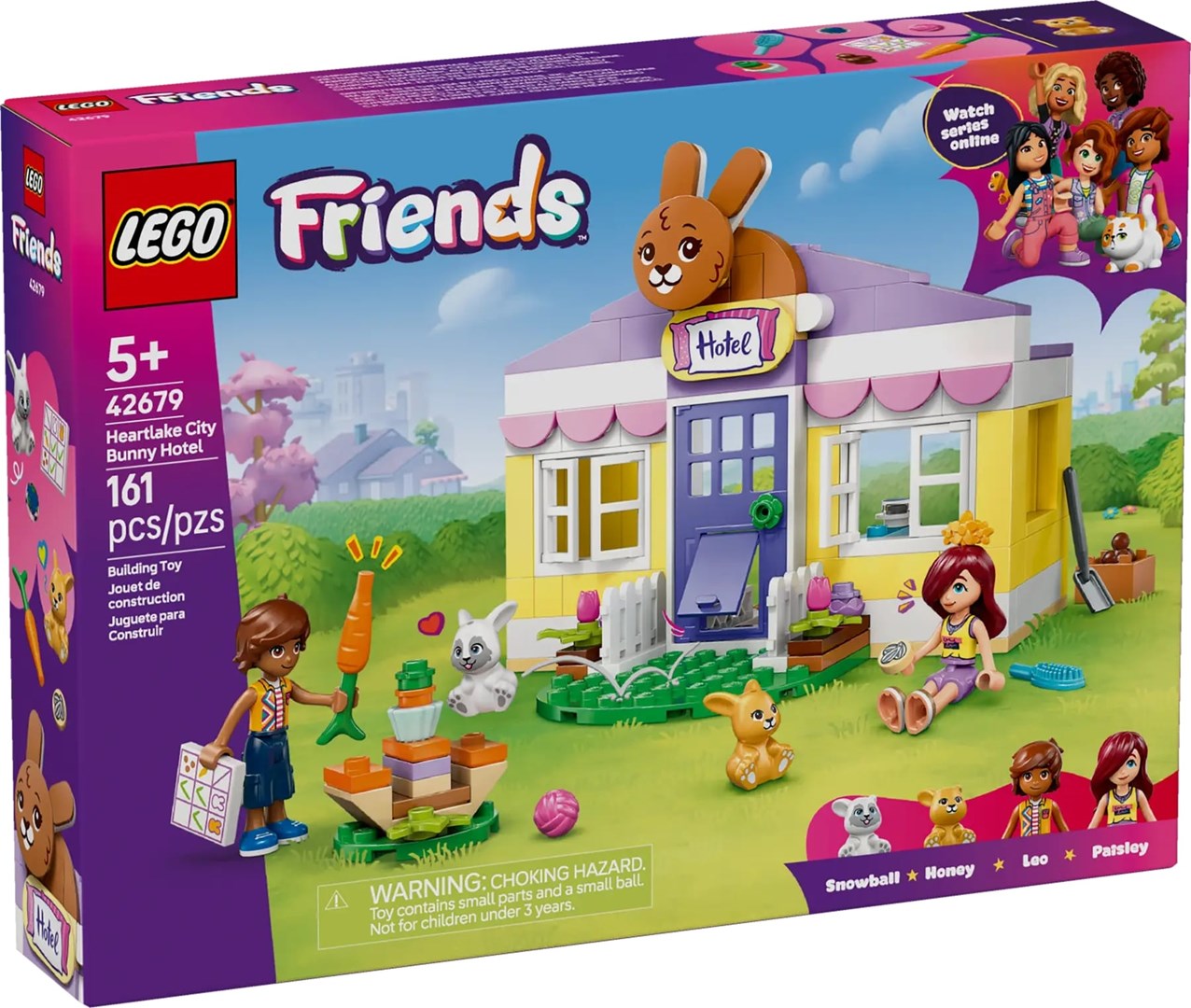 LEGO FRIENDS Heartlake City Bunny Hotel 42679 Toy with 2 Minidolls and 2 Bunnies