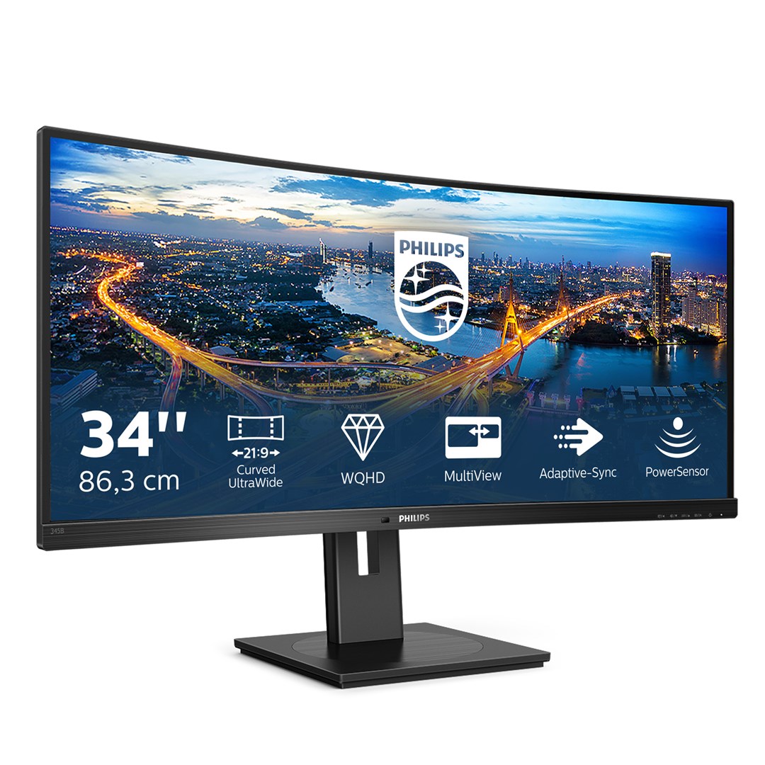 Philips Computer Monitor 34" Curved QHD 3440x1440 VA 345B1C/00
