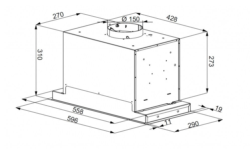 MAAN Helios 60 Touch under-cabinet extractor hood 595 m3/h  Black