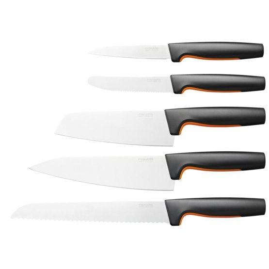 Fiskars Knife Set 5 Pieces Stainless Steel Ergonomic Soft Grip 2300 g 1057558