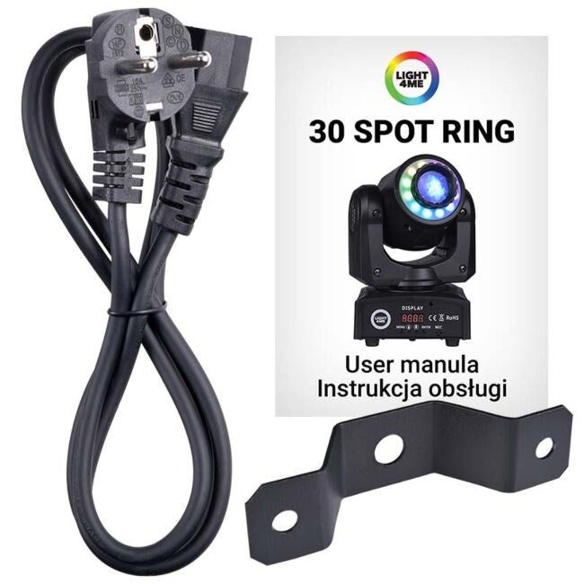 Light4Me LED Moving Head 60W 2818 g 236x299x205mm Model 30 SPOT RING