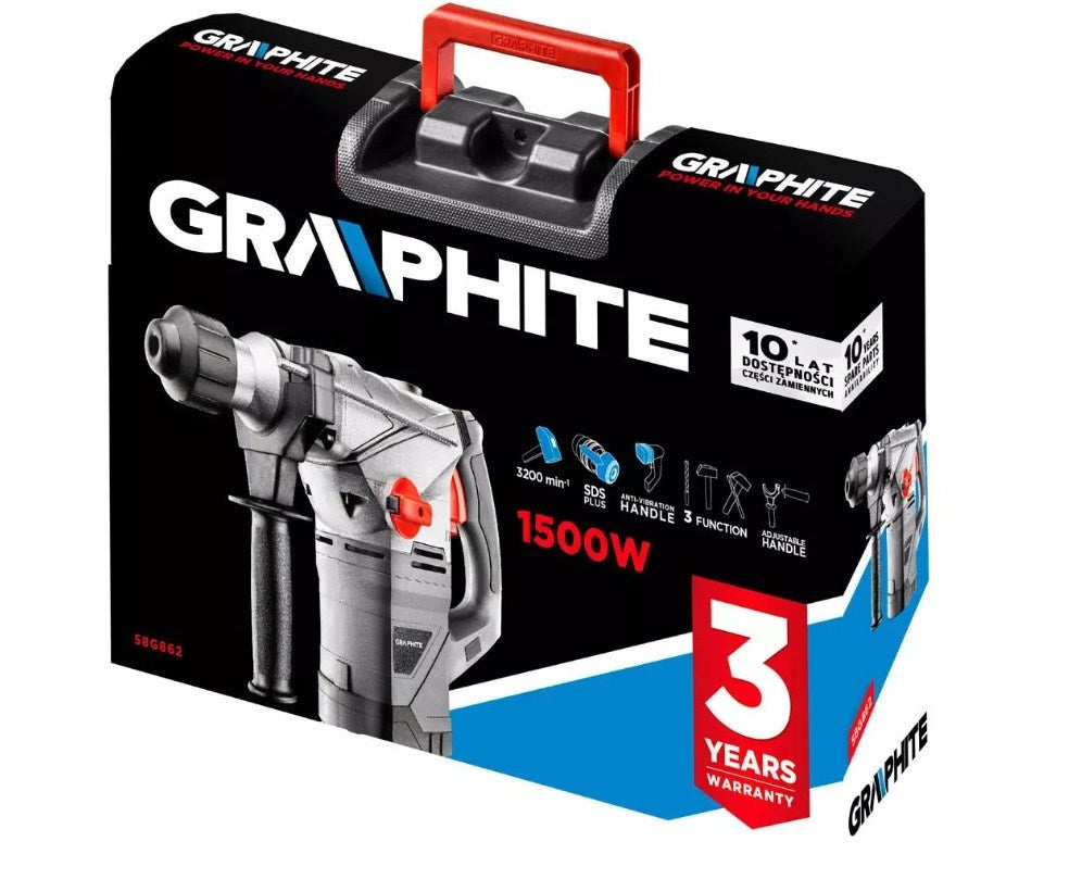 Graphite Rotary Hammer 58G862 1500 W SDS Plus