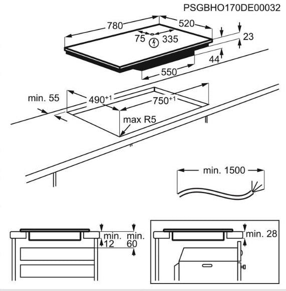 Electrolux Induction Hob 4 Zones Built-in EIV83443BW