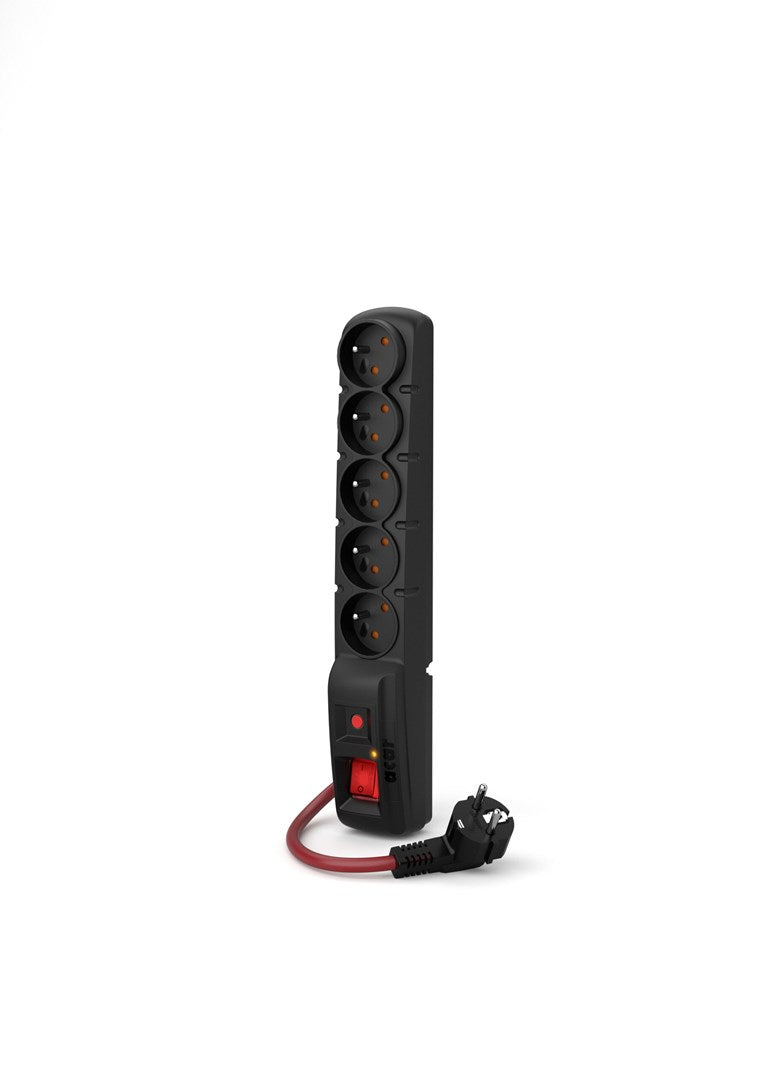ACAR F5 POWER Black Power Strip with 5 AC Outlets 10 m 230V