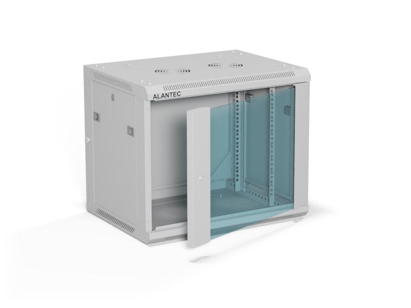 A-LAN 19" 9U Wall-Mounted Cabinet Grey Dimensions: 600x450 mm Lockable