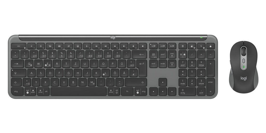 Logitech Signature Slim Combo MK950 Keyboard and Mouse Set - Wireless - QWERTZ - Graphite (920-012504)
