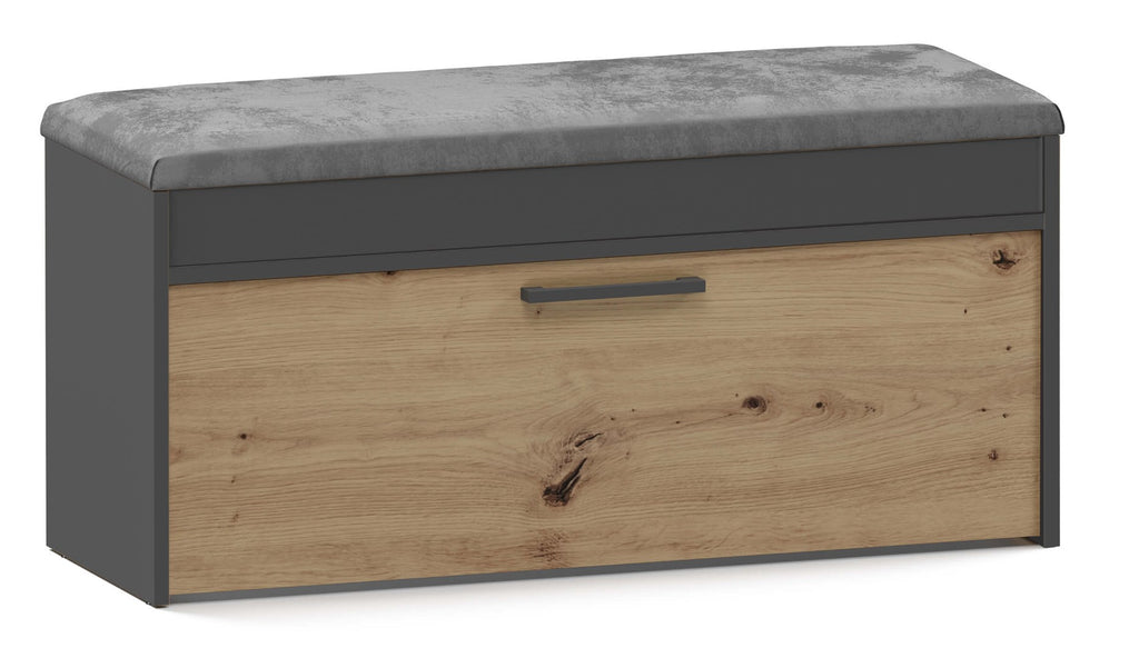 Topeshop PARMA SZAFKA ANT/ART shoe organizer Closed Anthracite  Oak